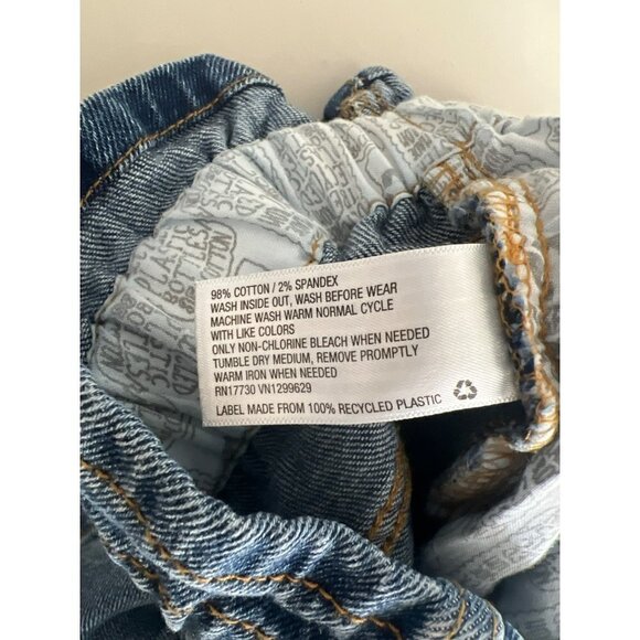 Wild Fable Sz S Paper Bag Button Front Shorts Belt Loops Medium Wash Jean Short - Picture 8 of 8